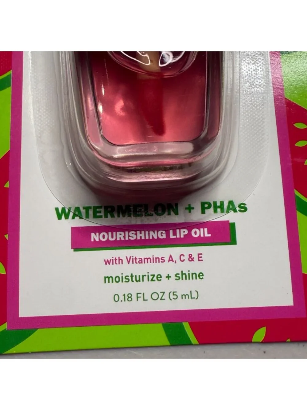 Global Beauty Care Watermelon Lip Oil Fruit Halo Nourishing Lip Gloss New